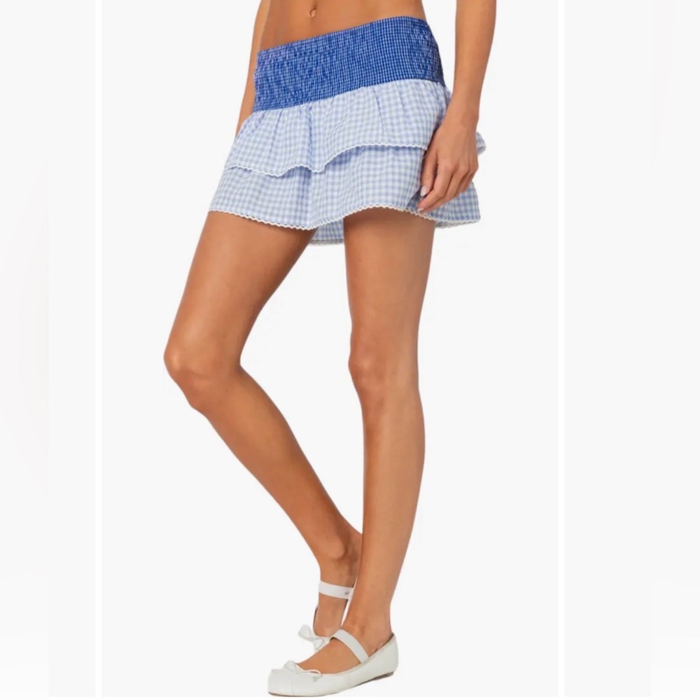 NEW EDIKTED Mixed Gingham Check Tiered Miniskirt
Size Medium